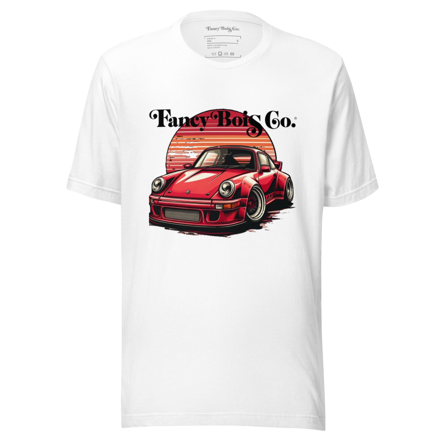 Fancy Bois Red Porsche 911 Carrera White Tee