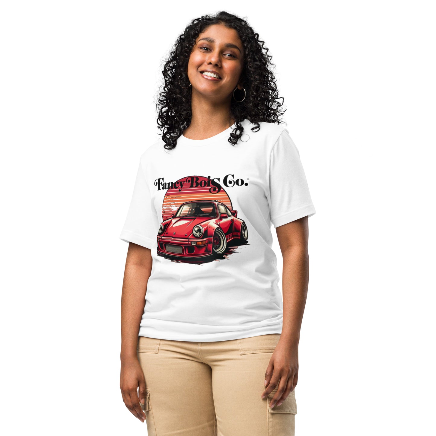 Fancy Bois Red Porsche 911 Carrera White Tee