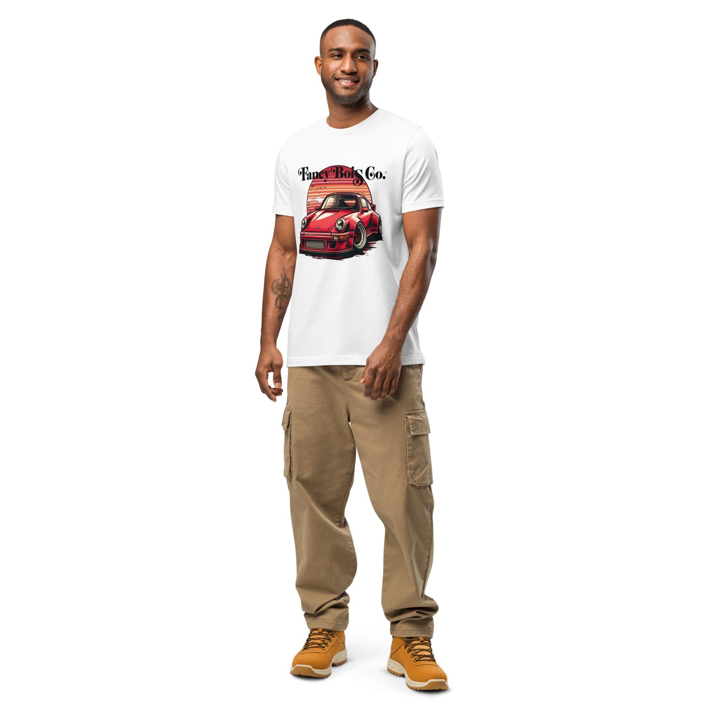 Fancy Bois Red Porsche 911 Carrera White Tee