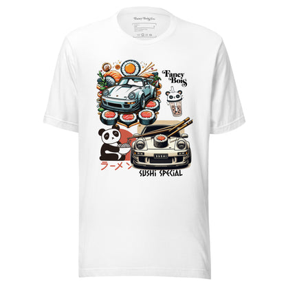 Fancy Bois Porsche 911 Carrera Sushi Special White Tee