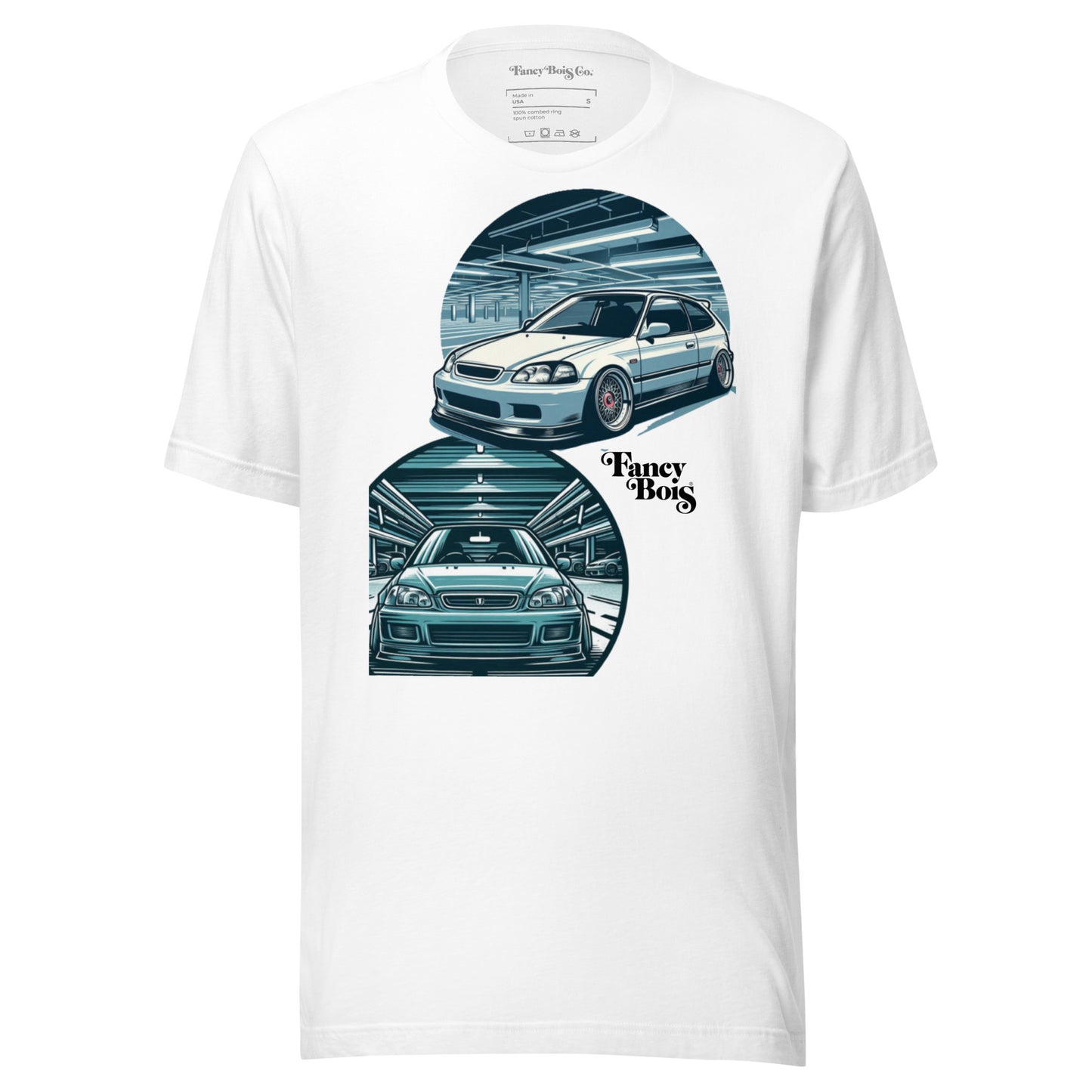 Fancy Bois Civic Hatchback White Tee