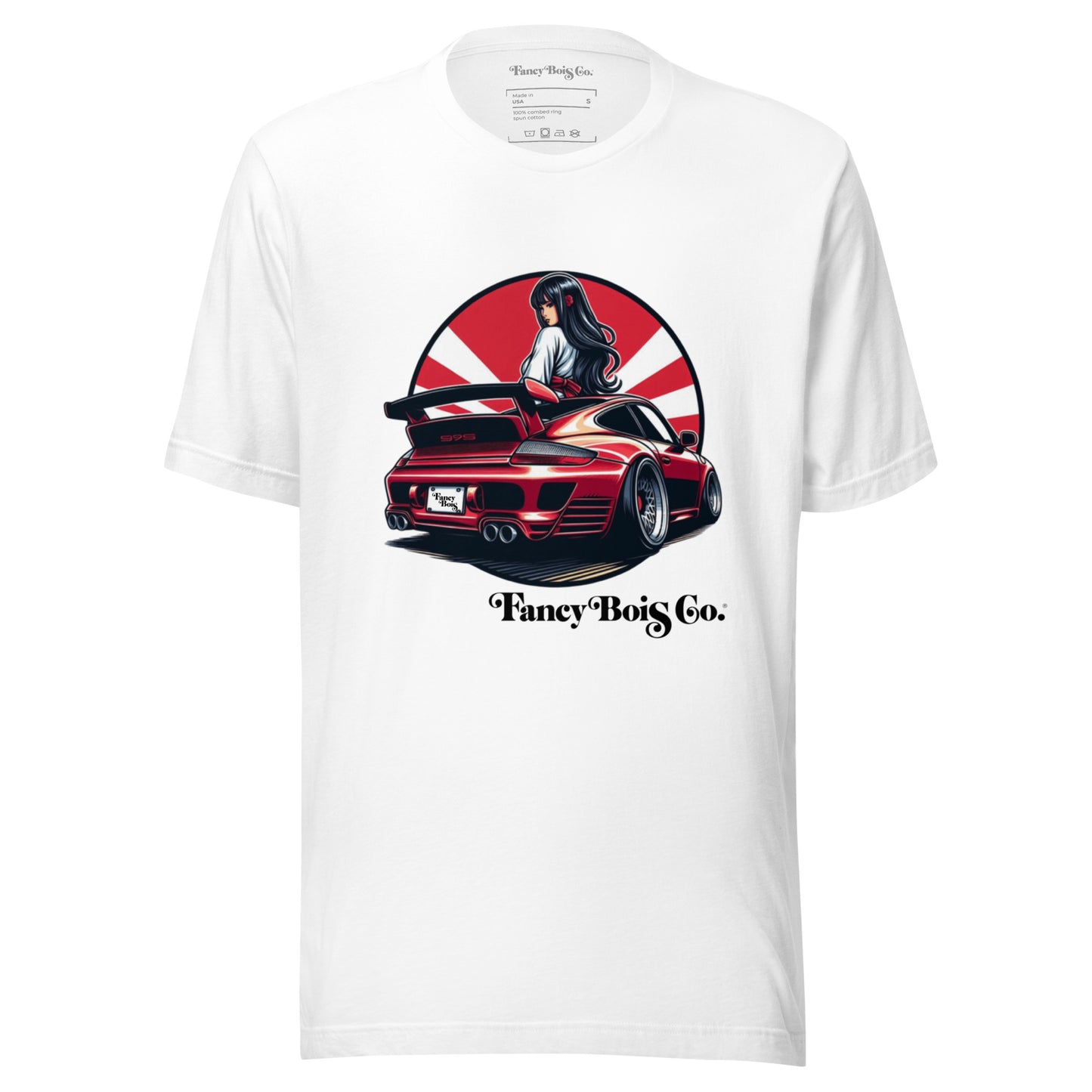 Fancy Bois Porsche 911 997 Carrera Rising Sun White Tee