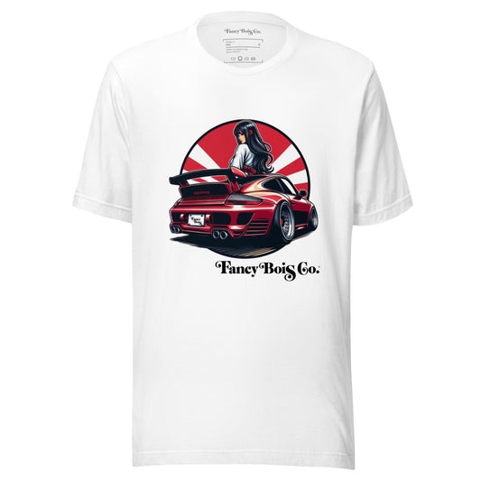 Fancy Bois Porsche 911 997 Carrera Rising Sun White Tee