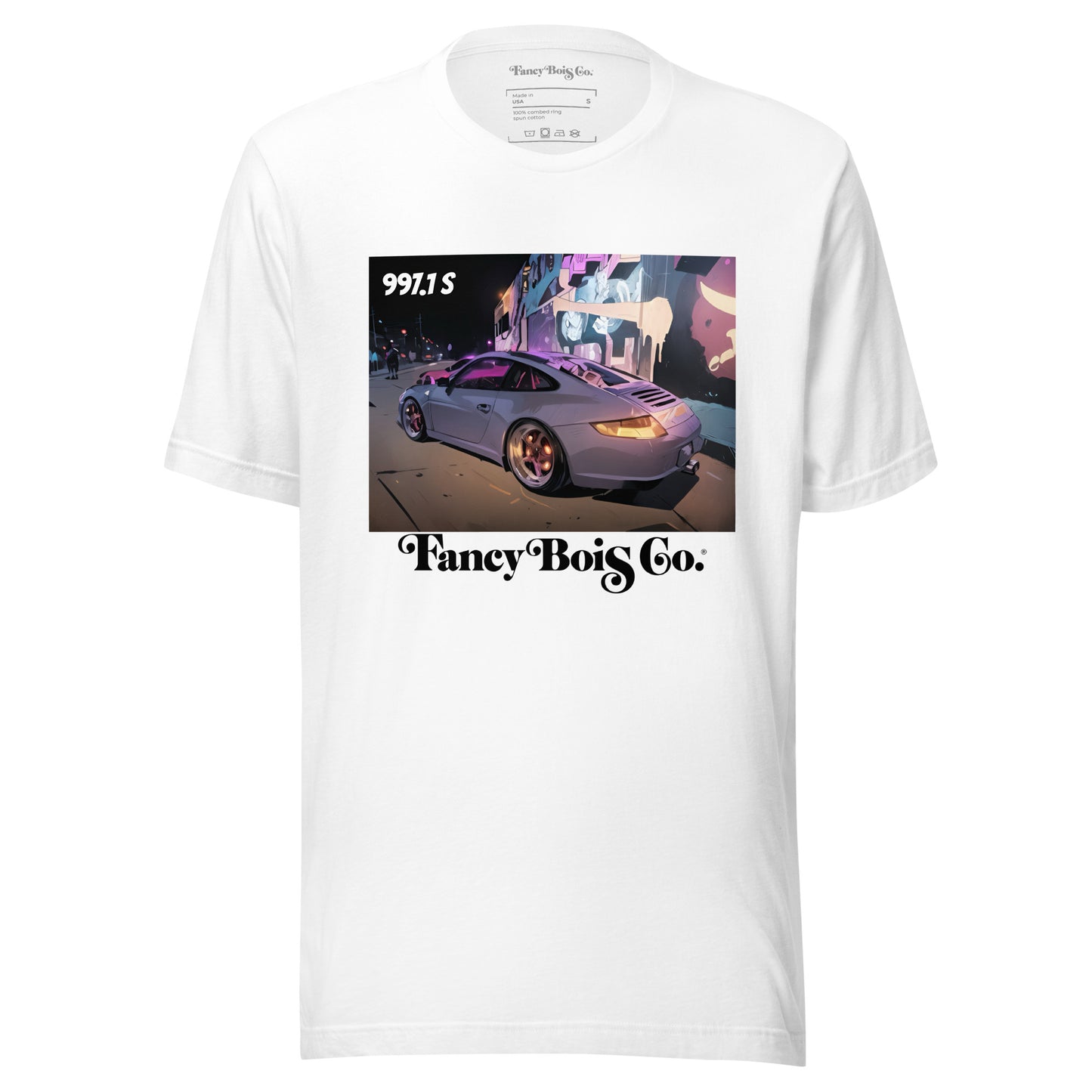 Fancy Bois Porsche 911 997 Carrera Cartel White Tee