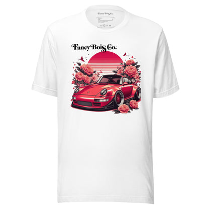 Fancy Bois Red Porsche 993 911 Carrera Cherry White Tee